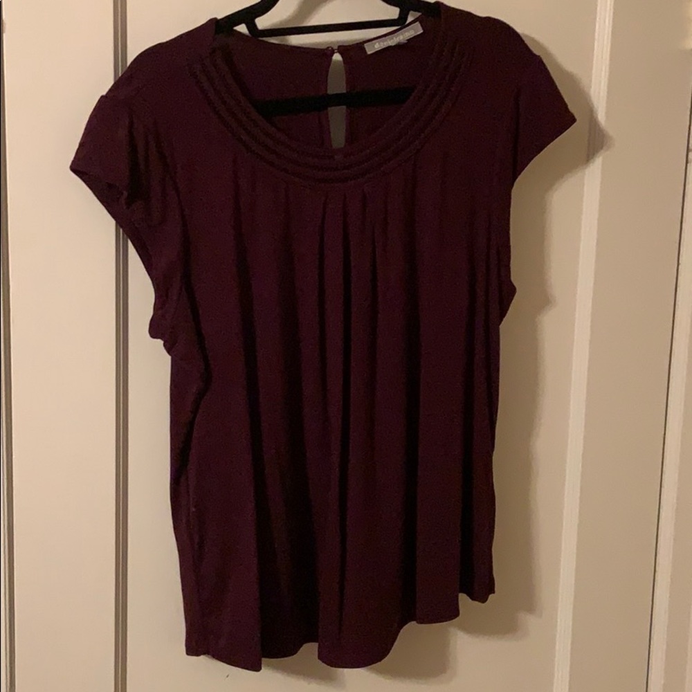 Purple Lace Neck Top